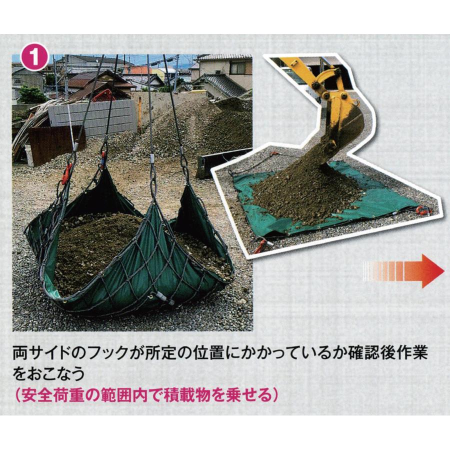 大洋製器工業 ワイヤーモッコ シート付 シート底抜け 1.8m角×150mm目