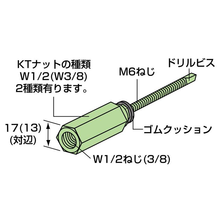 ゼン技研(株) プレートアンカー KT06-127 ドリルビス型 鉄骨用 首固定