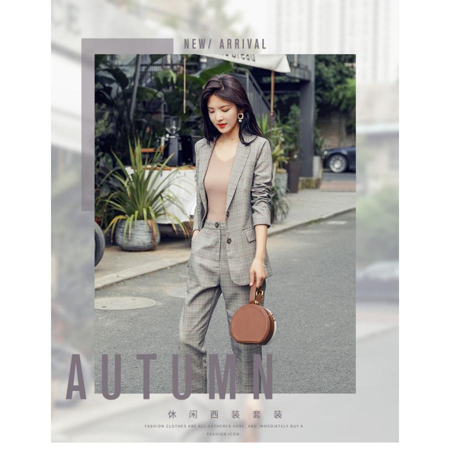 福袋 格子柄 セットアップ ジャケット テーラード パンツスーツ レディース スーツ カジュアル フォーマル Ol オフィス 通勤 リクルート ビジネス パンツスーツ サイズ M Demolition Training