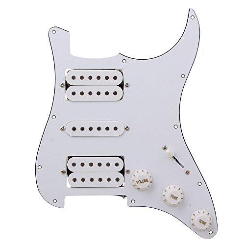人気商品の Yibuy ホワイト ストラトエレキギター用 HSH ピックガード Plate Prewired ピックガード