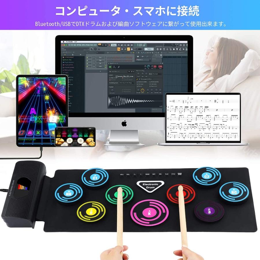 最新版電子ドラム Hollee ポータブルドラム Bluetooth 9個ドラムパッド 9ドラム音色 9リズム 12デモ曲 スピーカ 清水ウェブショップ103 通販 Yahoo ショッピング