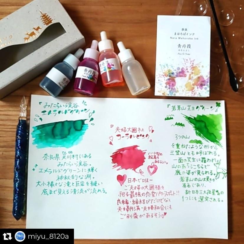 奈良まほろばインク 丹葭（あを に よし)インクセット インク ブレンド