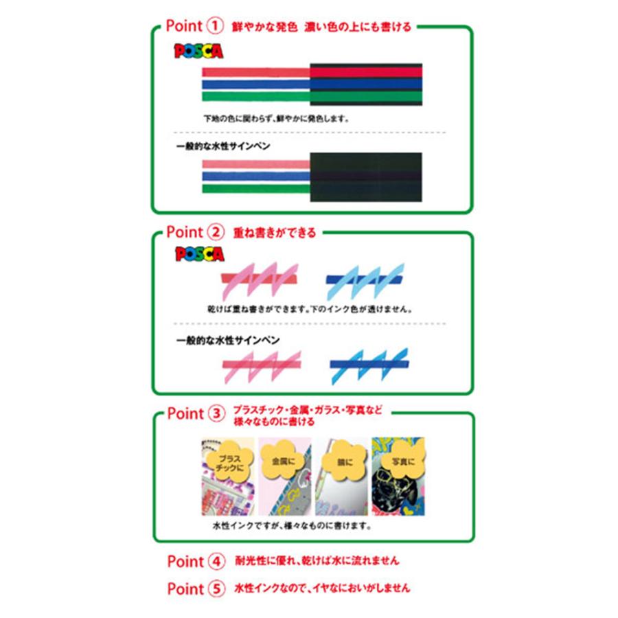 三菱 ポスカ POSCA 極細 12色セット 水性マーカー ユニポスカ 丸