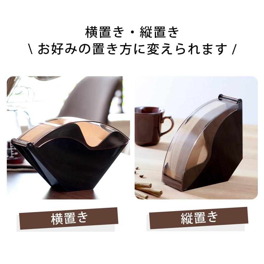 コーヒーフィルター ケース ブラック 日本製 １００枚 フタ付 ドリップ