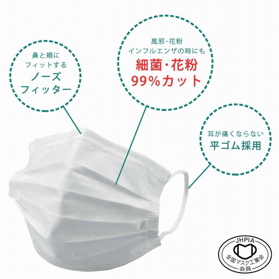 5段 プリーツマスク 50枚入 レギュラー サイズ 高性能 花粉 風邪