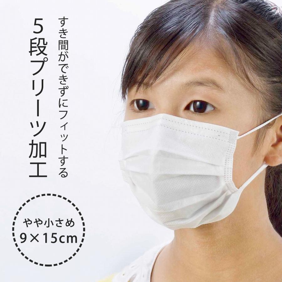 5段 プリーツマスク 50枚入 やや小さめ マスク 高性能フィルター ハイ