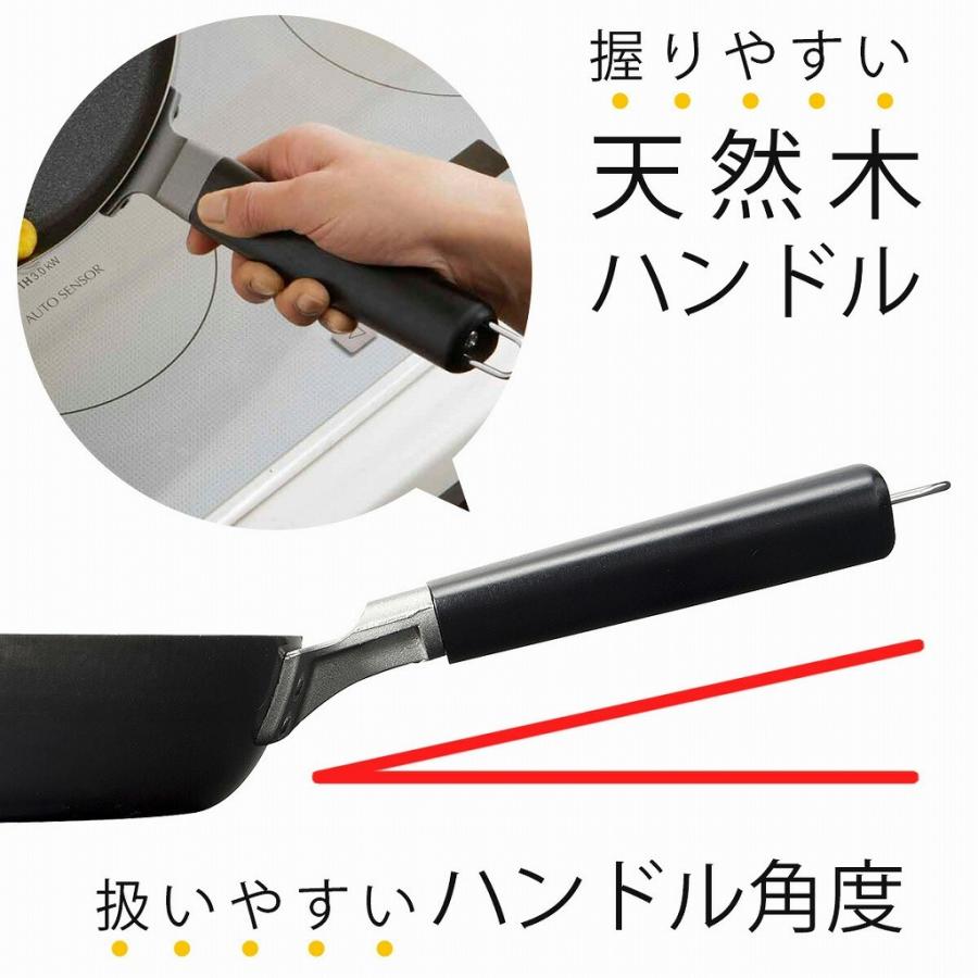 下村企販 ファイバーライン加工 鉄製 フライパン 22cm 木柄 日本製