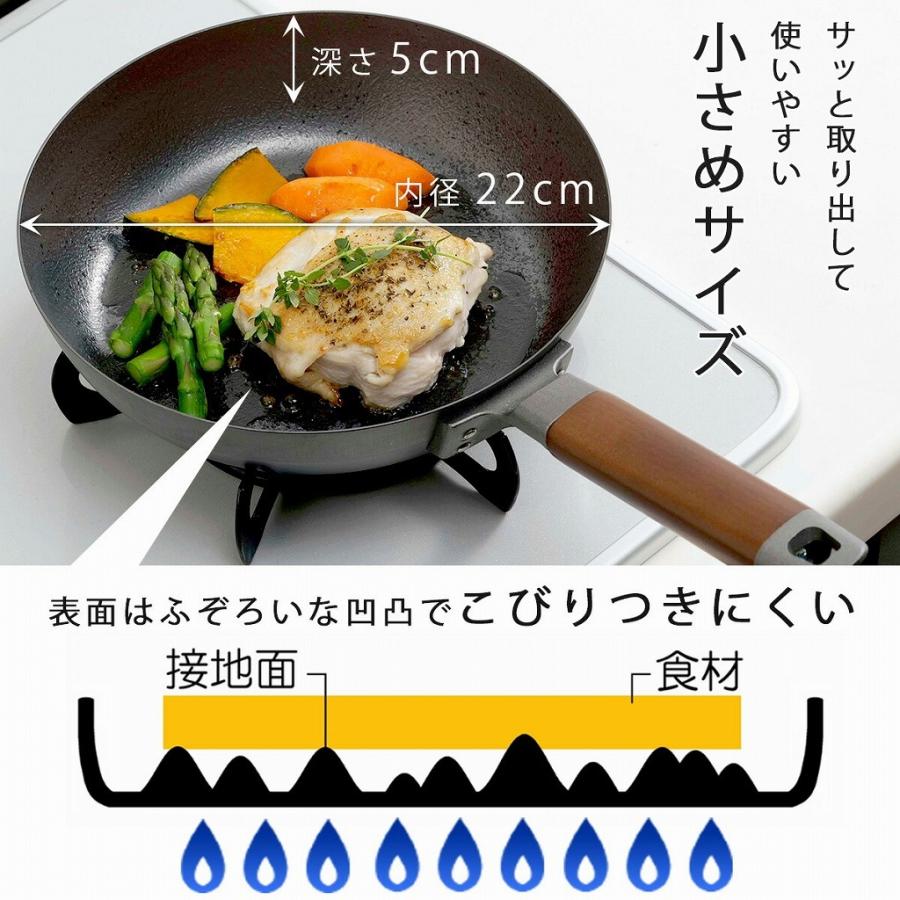 下村企販 窒化加工 鉄 フライパン 22cm 日本製 鉄製 ファイバー
