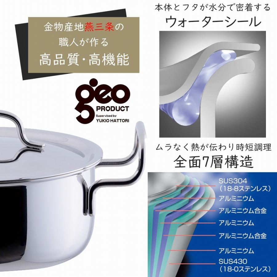 ジオ・プロダクト 両手鍋 18cm 7層構造 ステンレス アルミ 無水調理