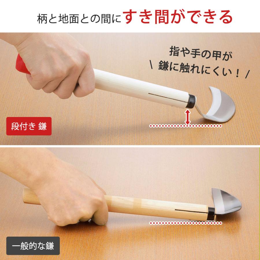 アキラさんギザ付き草取りに鎌６本 段付きギザ刃鎌 日本製 草刈り 切れ味抜群 使いやすい 草取り 庭