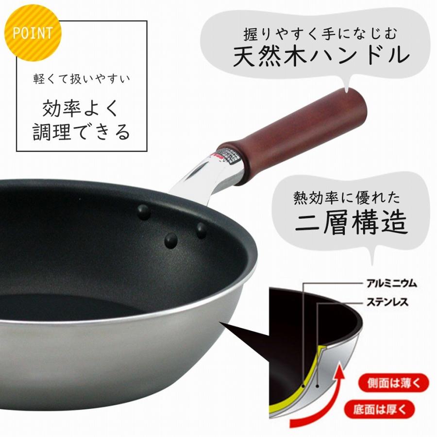 下村企販 日本製 IH 軽量 深型フライパン 24cm テフロン加工