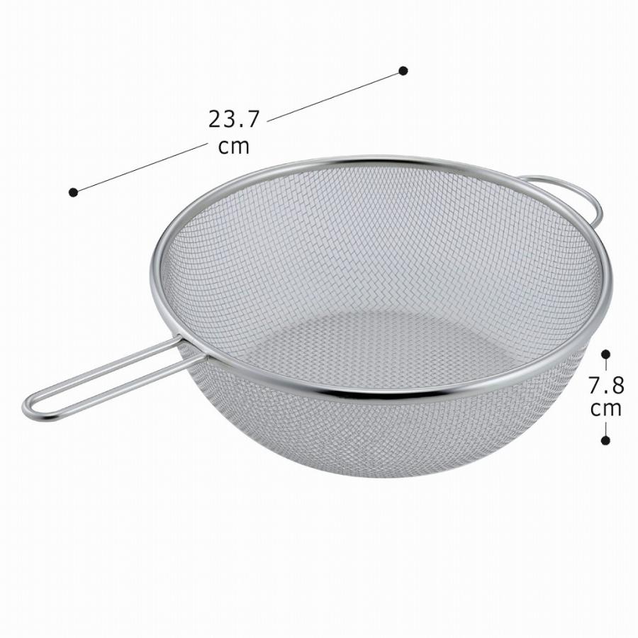 下村企販 ゆであげに 便利でご ザル 深型 24cm 日本製 ステンレス製 麺