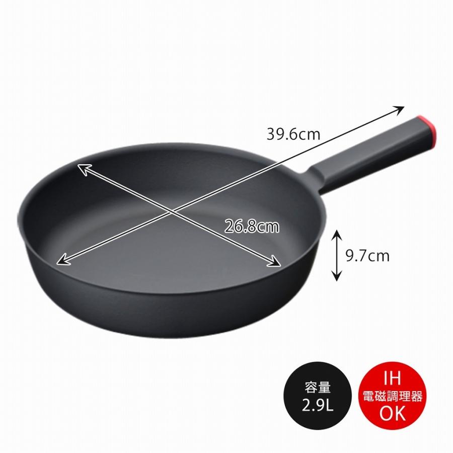 SCC フライパン 26cm レッド 鉄製 鋳物 鉄 軽い 日本製 焦げつきにくい