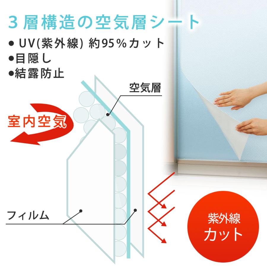 窓ガラスの 断熱 空気層 シート 日本製 冷気防止 寒さ対策 断熱シート 目隠し 結露防止 UVカット エコ  省エネ あったか 紫外線カット 冬対策 |  | 02