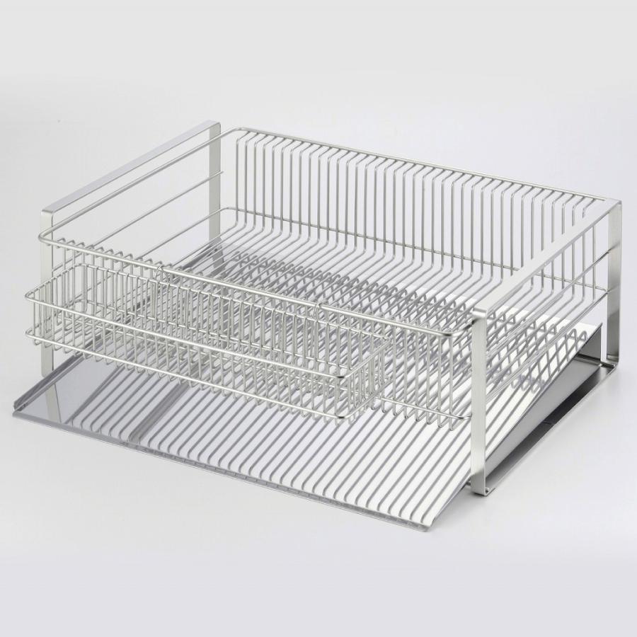 【新品・未使用品】燕三条　日本製　ステンレス　水切りバスケット　ラック　箸置き付 日本製 燕三条 水切りラック かご単品 シンク横 水が流れる