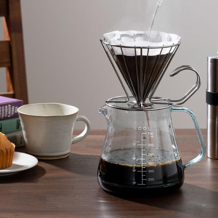 珈琲考具 ドリッパー 大 コーヒードリッパー ステンレス おしゃれ アウトドア 1〜6杯用 丈夫 シンプル コーヒー器具 下村企販 KOGU 日本製 ギフト キャンプ | 珈琲考具 | 06