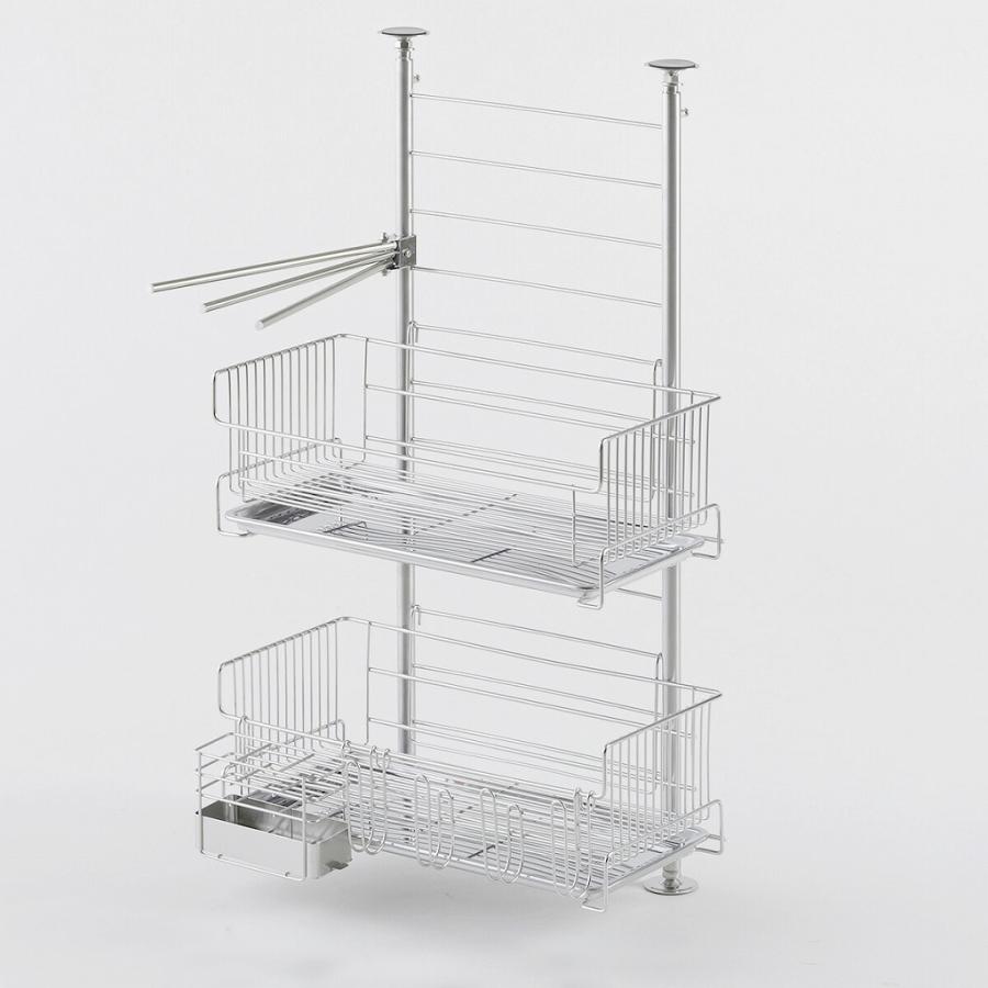 【訳あり・新品】 ＴＳＵＢＡＭＥ つっぱり 水切りラック 2段 日本製 水切りバスケット ステンレス 頑丈 丈夫 清潔 スッキリ 下村企販 水切り 水切りラッ 【2391384884】(14300円)