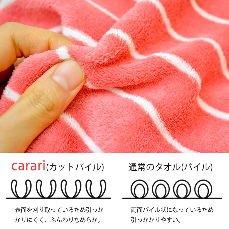 cararikuo バスタオル ストライプ ホワイト×ブルー 120×60 マイクロ