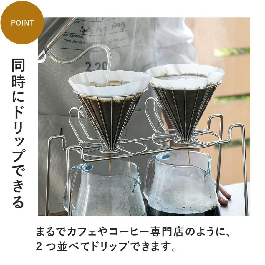 珈琲考具 ドリッパースタンド ダブル 日本製 ドリッパー 珈琲考具 ドリッパースタンド ダブル 日本製 ドリッパー