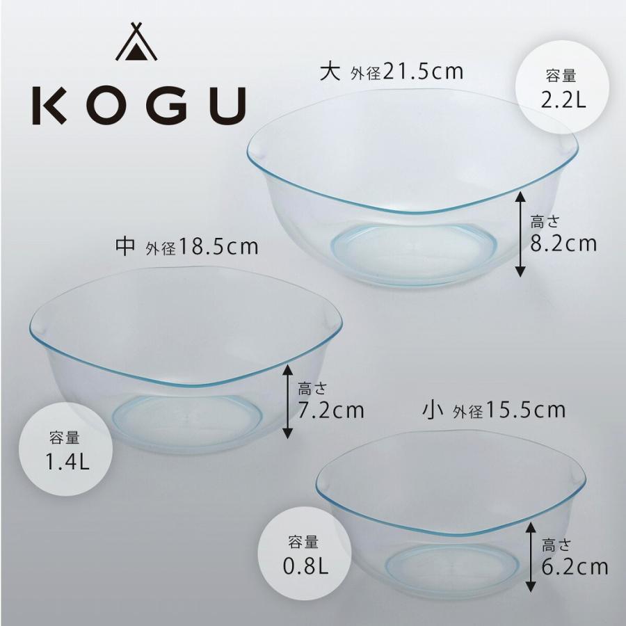 KOGU 耐熱クリアボール 3点セット 日本製 電子レンジOK 耐熱 樹脂