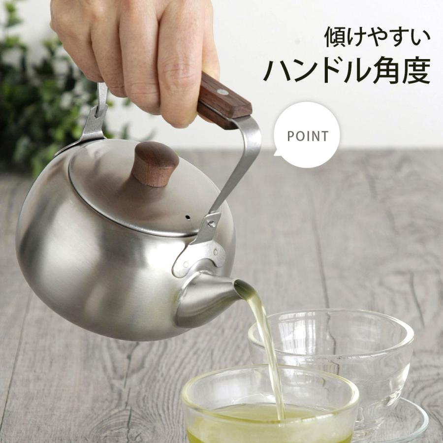 茶考具 急須 木柄 500ml 日本製 お茶 割れない ステンレス ストレーナ
