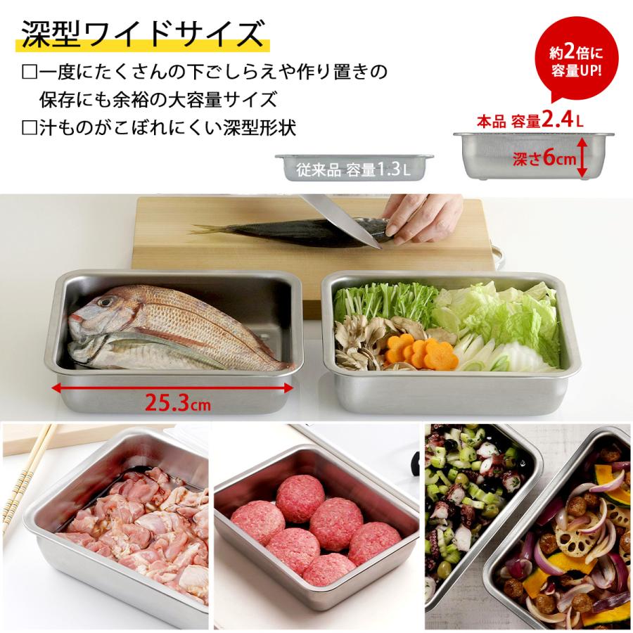 スタッキング ワイド深型 角ザル バット 6点セット 日本製 深型バット