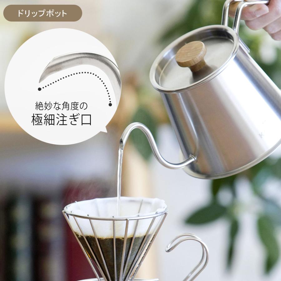 珈琲考具 4点セット ギフトBOX ツードリップポットフタ付きドリッパー大 サーバー400ml フィルター 日本製 ドリップセット コーヒー  IH対応 | 珈琲考具 | 06