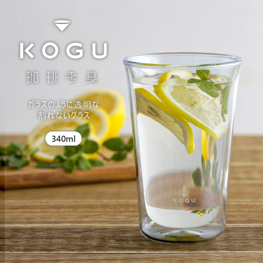 珈琲考具 割れにくいダブルウォールグラス 340ml 二層 コップ 結露しない 割れない 食洗機可 保温 保冷 子供 結婚祝い おしゃれ ギフト | 珈琲考具