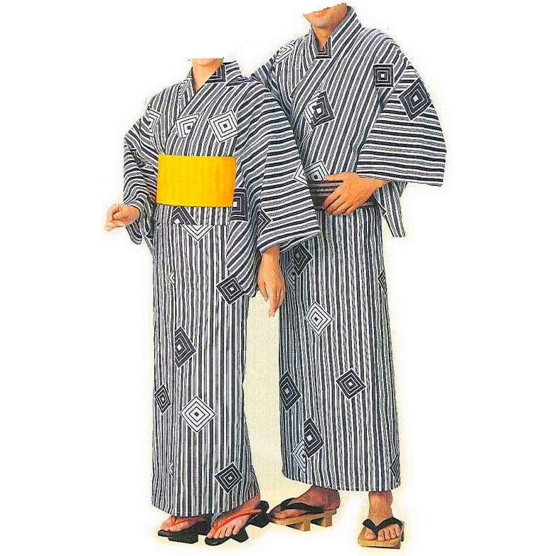 ゆかた　仕立上浴衣　白地紺　マス　男物・女物　杉２３４３「舞台・ステージ　衣裳」盆踊り・お稽古・イベントにも最適！ ゆかた 仕立上浴衣 白地紺 マス 男物・女物 杉2343「舞台