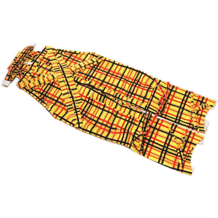 たっつけ袴　黄八丈7837　中　馬乗り型 　背板（腰板）付き 踊り用 男物　踊り袴・金襴袴【舞踊袴】舞袴　手古舞　南京玉すだれ たっつけ袴 黄八丈7837 中 馬乗り型 背板（腰板）付き<br>踊り用 男物