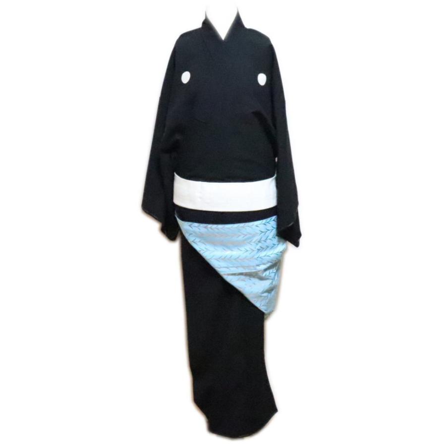 仕立上 男物 無地 “胴抜仕立”≪黒 紋抜き 八掛水地金箔≫八掛仕立