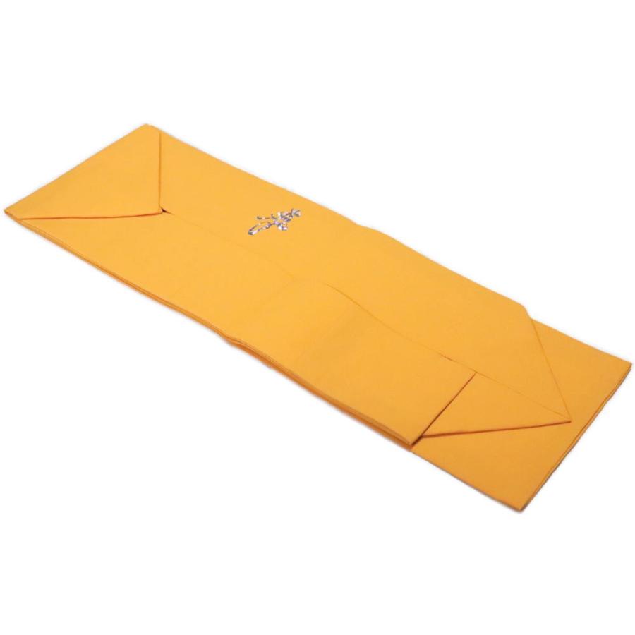 八寸名古屋帯・踊り帯 山吹色地ホログラム箔寿 名古屋仕立 お稽古着や