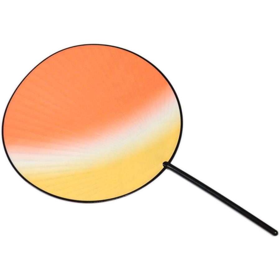 うちわ 団扇 踊りうちわ プラスティック枝 ２色 オレンジ 黄 黒柄 ボカシうちわ 両面同柄 丸枝 ２４ｃｍ Utiwa2 下八重商店ヤフー店 通販 Yahoo ショッピング