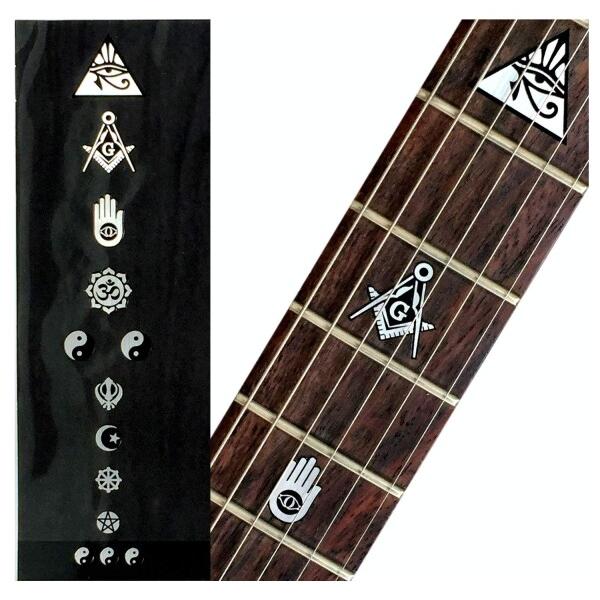 Jockomo メタリック ポジションマーク ギターに貼る インレイステッカー 神秘的 Religion シンボル