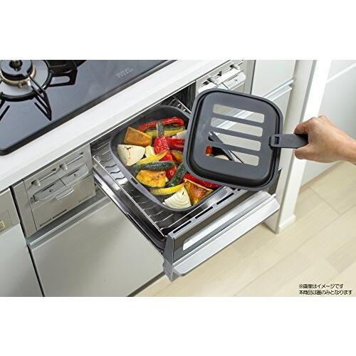 イシガキ産業 グリル名人プレミアム スチール 蓋 角型 大 スチール・アルミ用 穴あき 4050ブラック大 角型(ス|shimoyana|02