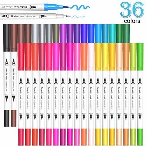 イラストペン 36色セット 細字太字両用 水性ペン カラーペン 人気 水彩ペン 水彩毛筆 アートマーカー 鮮やか しもやな商店 通販 Yahoo ショッピング