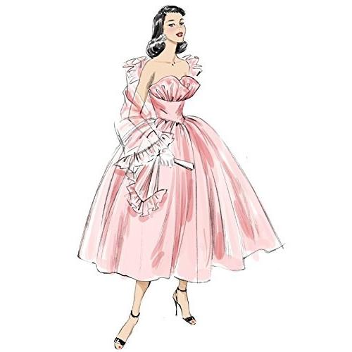 レトロ 1950年代 フリルドレスとショールの型紙セット サイズ Us6 8 10 12 14 B6454 しもやな商店 通販 Yahoo ショッピング