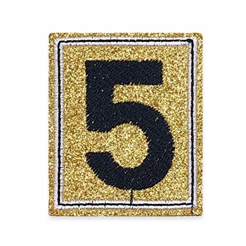 No 5 キラキラ ワッペン オシャレ アイロンワッペン アップリケ Diy 手作り かわいい かっこいい 数字 ナンバー しもやな商店 通販 Yahoo ショッピング