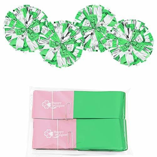 ハッピーポンポン チア用 ポンポン 手作りキット 両手分2セット メタリック 銀 緑 完成サイズ 26cm 3s しもやな商店 通販 Yahoo ショッピング