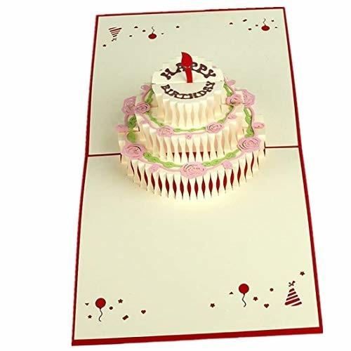 Mudor かわいいお誕生日おめでとうカード 誕生日ケーキデザインの3dポップアップカード 一致する封筒のグ しもやな商店 通販 Yahoo ショッピング