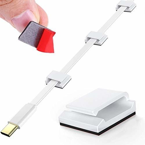 Adali ケーブルクリップ 送料無料新品 配線止め コードクリップ ケーブルホルダー ケーブル固定具 テープ有り 車用 収納 家