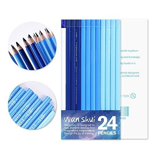 スケッチ鉛筆 24本プロ用スケッチアートデッサン鉛筆セットファイン 
