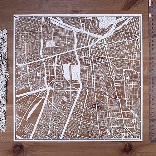 サンティアゴ チリ 切り絵地図 白 30x30センチ オリジナルデザインペーパーアート アイデアギフト しもやな商店 通販 Yahoo ショッピング