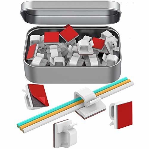 Adali ケーブルクリップ 配線止め コードクリップ ケーブルホルダー 収納 ケーブル固定具 テープ有り 車