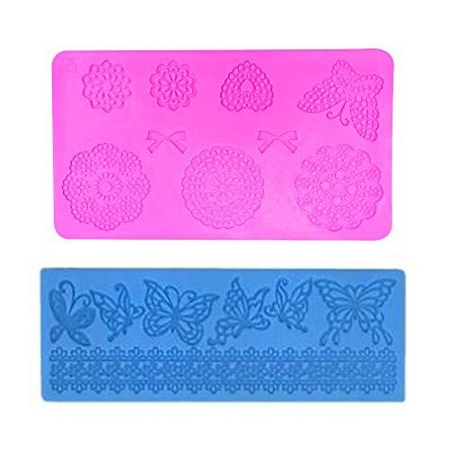 Eleeje 2枚セット 蝶 花 リボン レースモールド シュガークラフト シュガーベール シリコンモールド 手作り しもやな商店 通販 Yahoo ショッピング