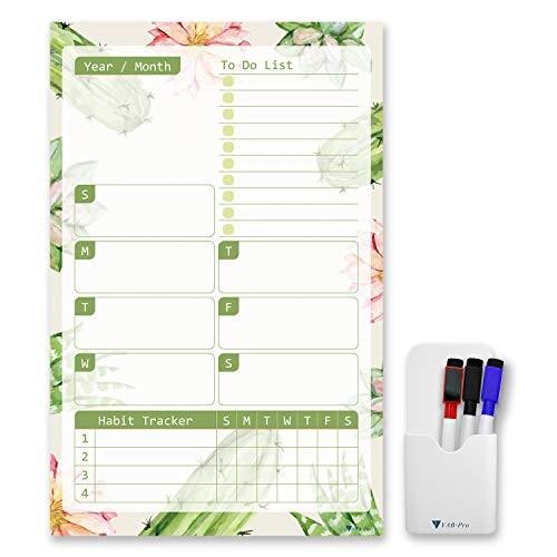 V Vab Pro ホワイトボードセット 冷蔵庫 マグネットシート ウィークリーカレンダー 週間予定表 多肉植物柄 サイ しもやな商店 通販 Yahoo ショッピング