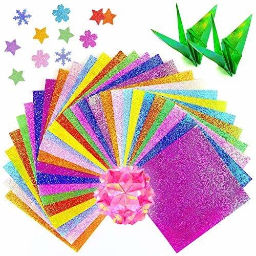 おりがみ 店内全品対象 折り紙 キラキラ オーロラ おしゃれ エン ボス 加工 アルバム 手 枚 用紙 つくる Diy Cm 片面 色 50 10