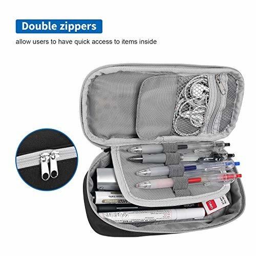 Procase ペンケース 筆箱 大容量 シンプル 機能的 学生 仕事に適用 ブラック しもやな商店 通販 Yahoo ショッピング