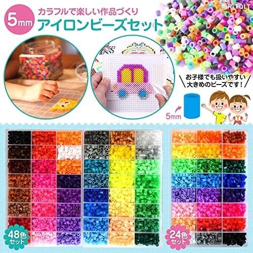 Ritalt アイロンビーズ プレート セット 5mm 48色 約100粒 黒と白がいっぱい 色分けできる収納ケース付 しもやな商店 通販 Yahoo ショッピング