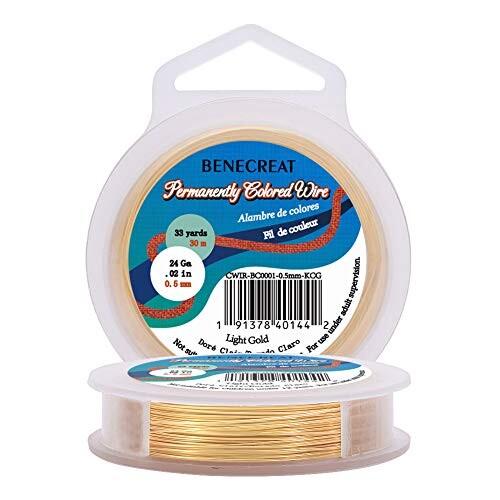 Benecreat 全長30m線径0 5mmアクセサリーワイヤー アートワイヤー 光沢感 変色防止カッパーワイヤー クラフト銅 しもやな商店 通販 Yahoo ショッピング